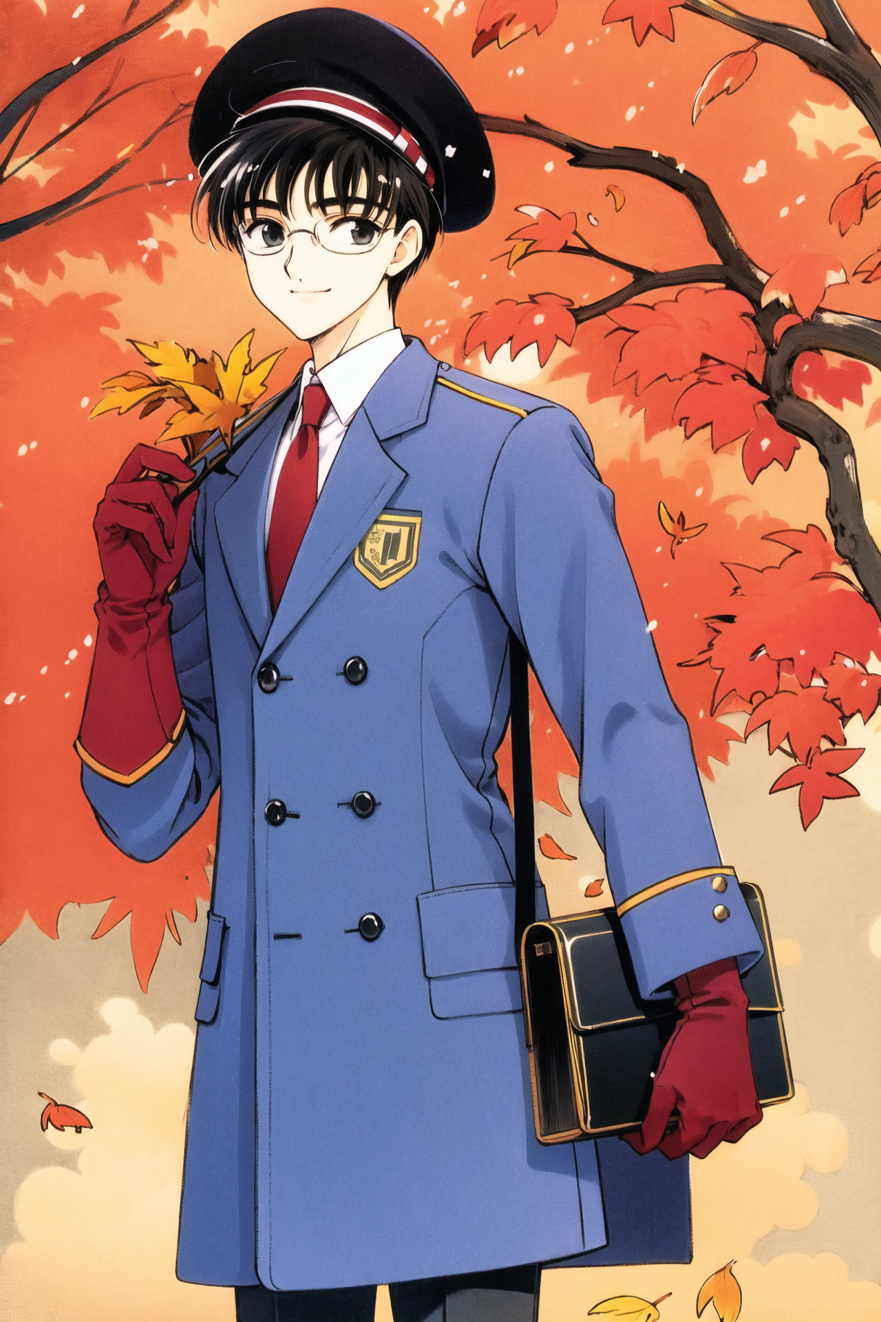 17789-2678192864-solo, 1boy, 1990s (style), school uniform, glasses, tomoeda elementary school uniform, red gloves, leaf, hat, gloves, autumn lea.png